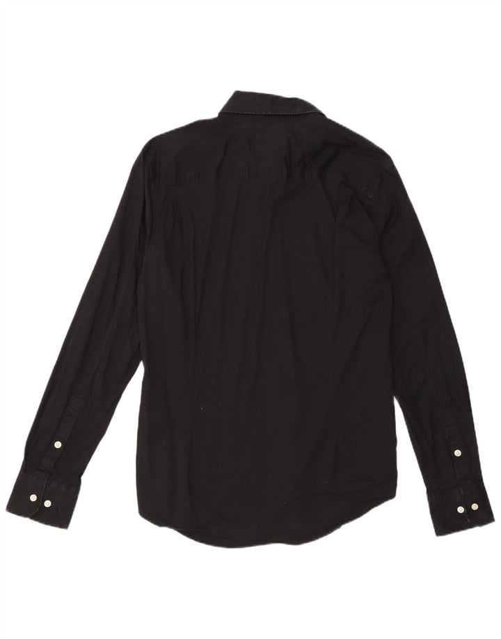 TOMMY HILFIGER Mens Shirt Large Black Cotton