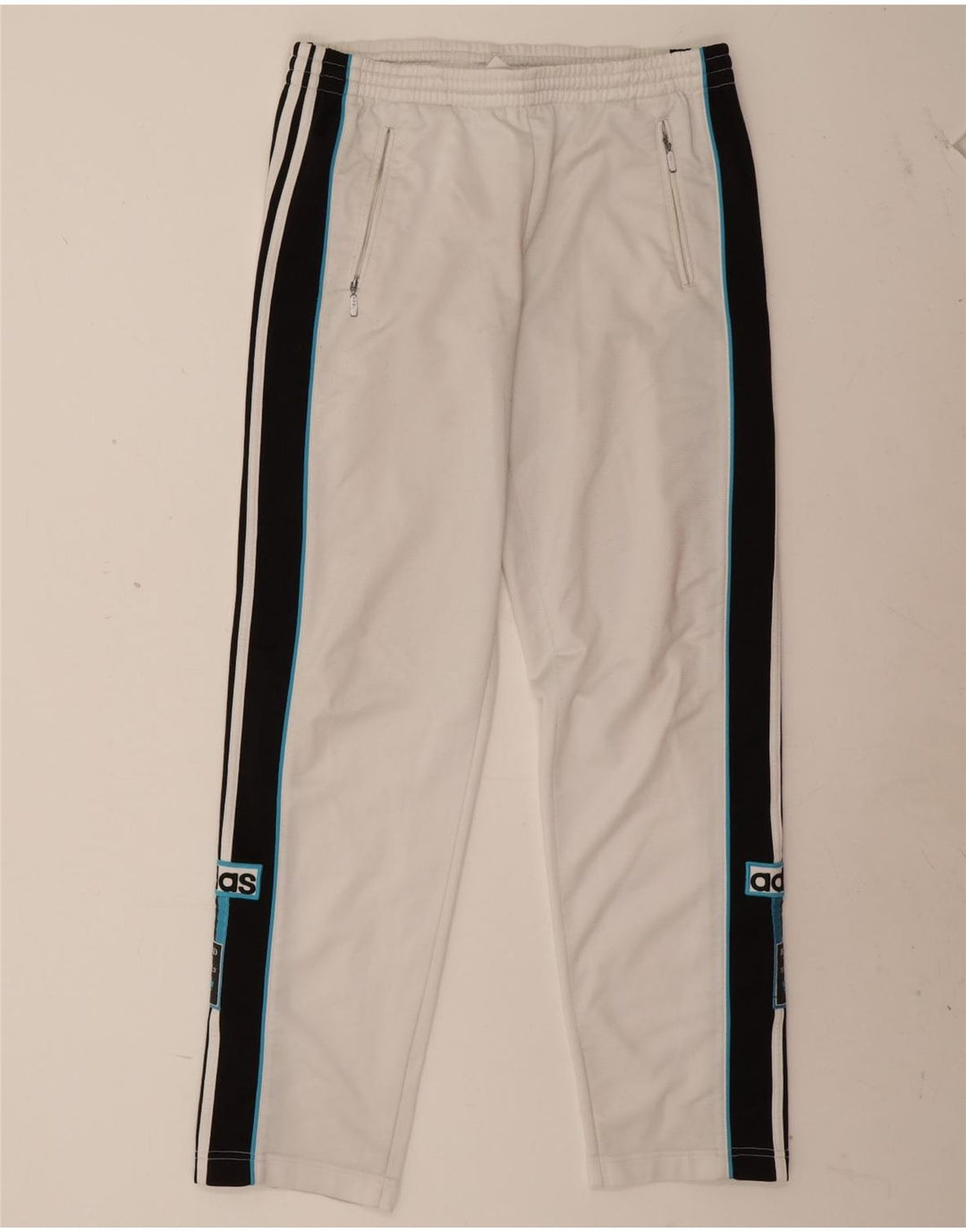 Adidas Mens Graphic Tracksuit Trousers Medium White Colourblock Polyester
