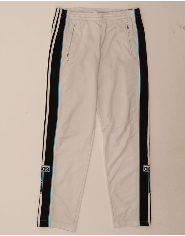 Adidas Mens Graphic Tracksuit Trousers Medium White Colourblock Polyester