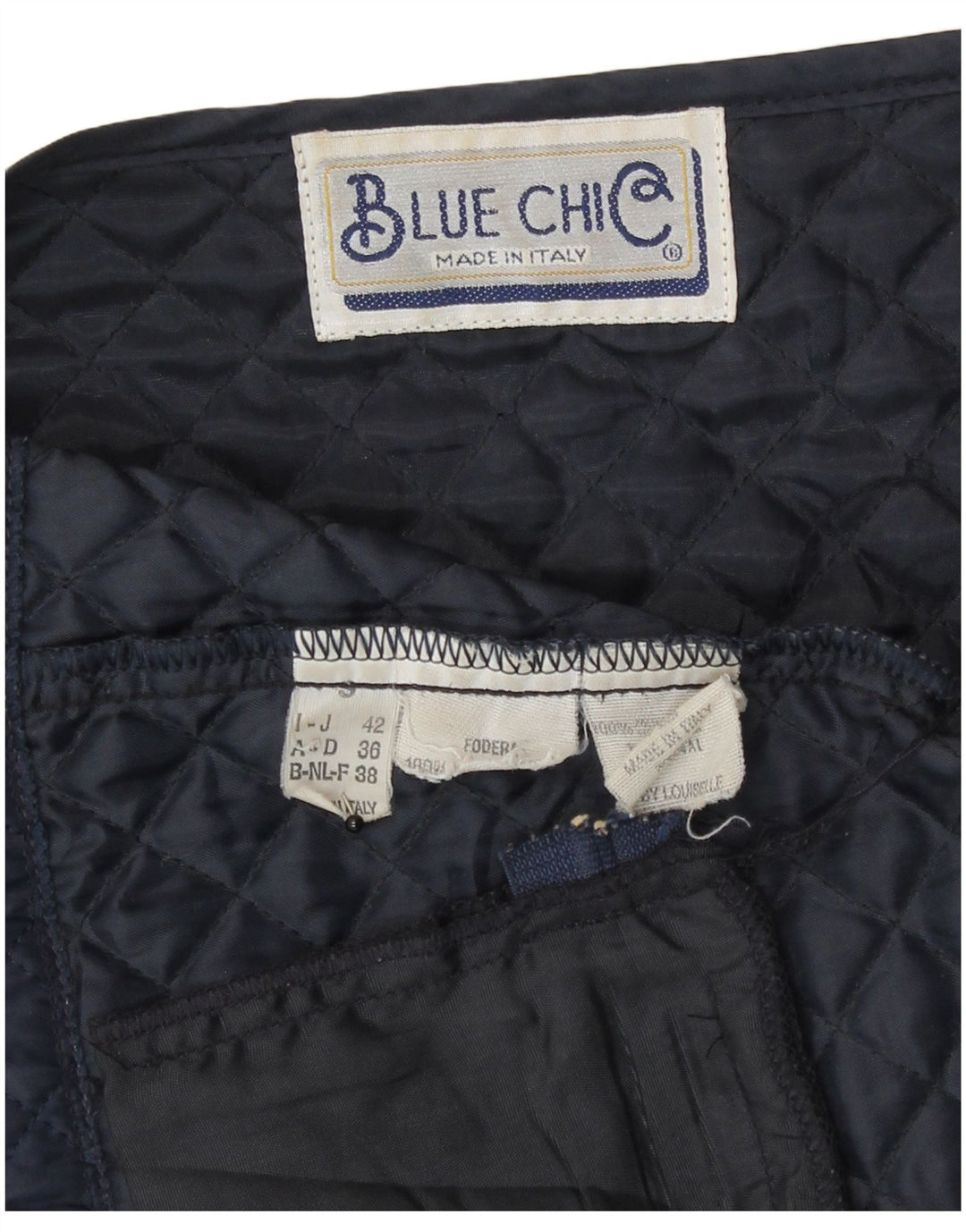 Vintage Womens Quilted Gilet IT 42 Medium Navy Blue Polyester