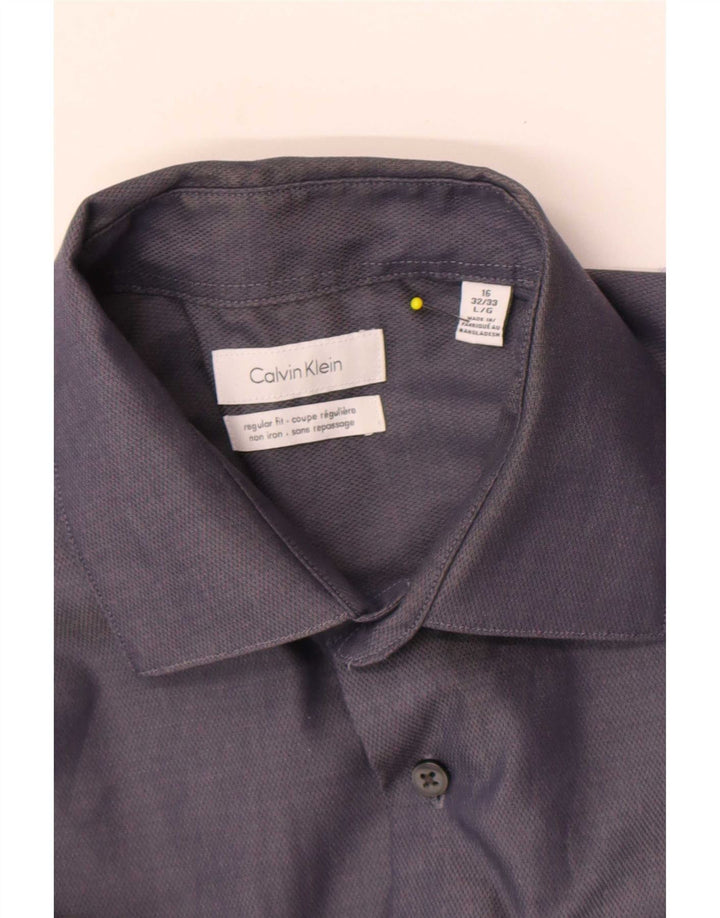 Calvin Klein Mens Regular Fit Shirt Size 16 Large Grey
