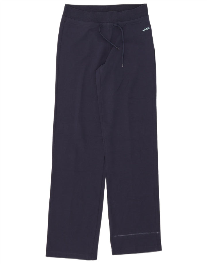 LOTTO Womens Tracksuit Trousers UK 12 Medium Navy Blue Cotton