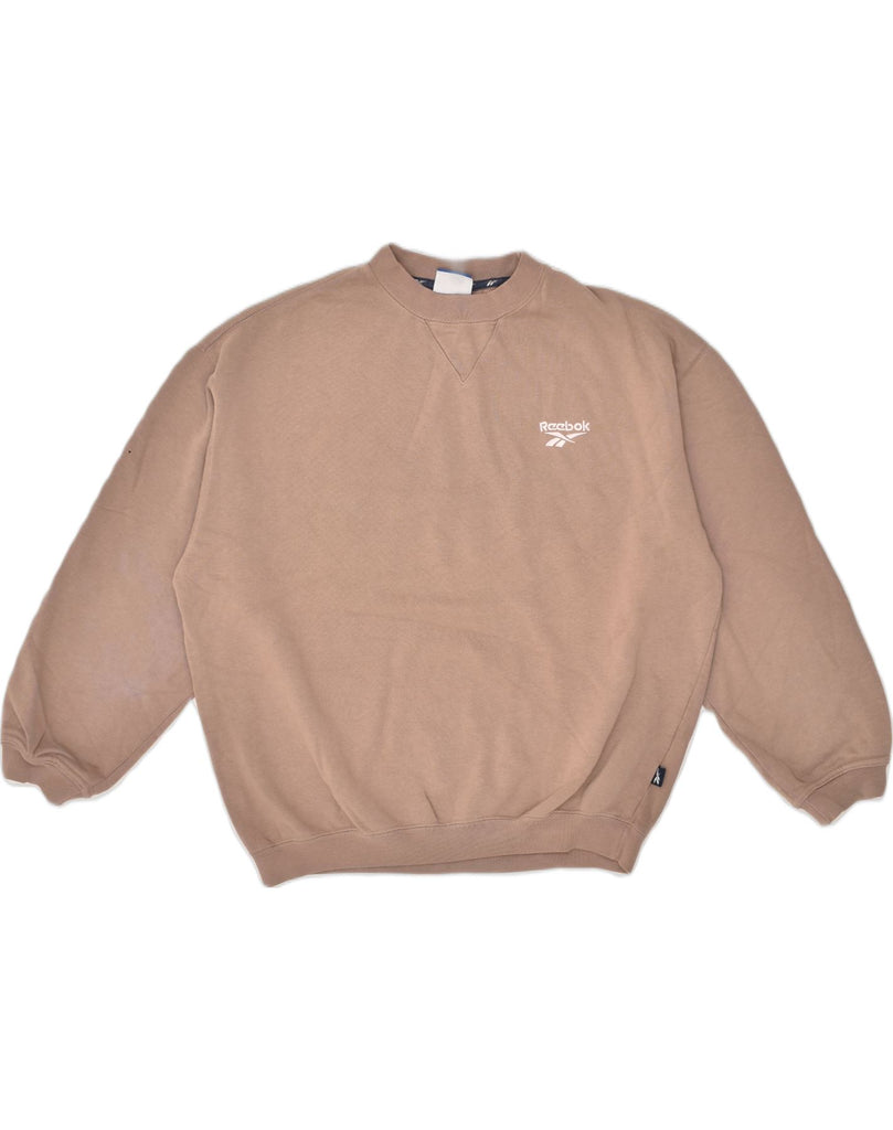 REEBOK Mens Sweatshirt Jumper XS Brown Cotton | Vintage Reebok | Thrift | Second-Hand Reebok | Used Clothing | Messina Hembry 