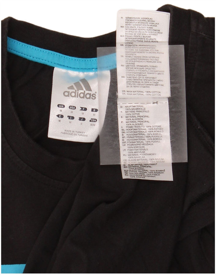 Adidas Mens Graphic T-Shirt Top Medium Black Cotton