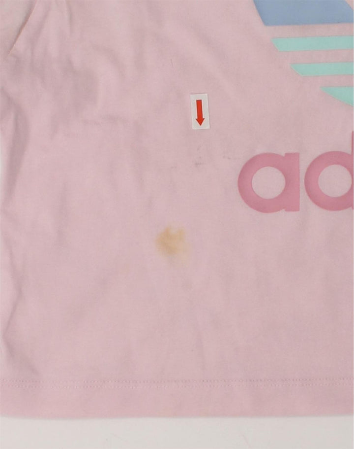 ADIDAS Girls Graphic T-Shirt Top 11-12 Years  Pink Cotton | Vintage Adidas | Thrift | Second-Hand Adidas | Used Clothing | Messina Hembry 