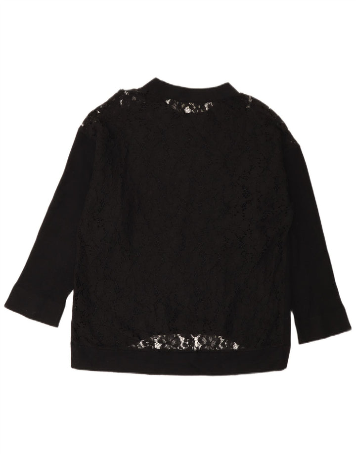 Zara Womens Long Sleeve Oversized Blouse Top UK 10 Small Black