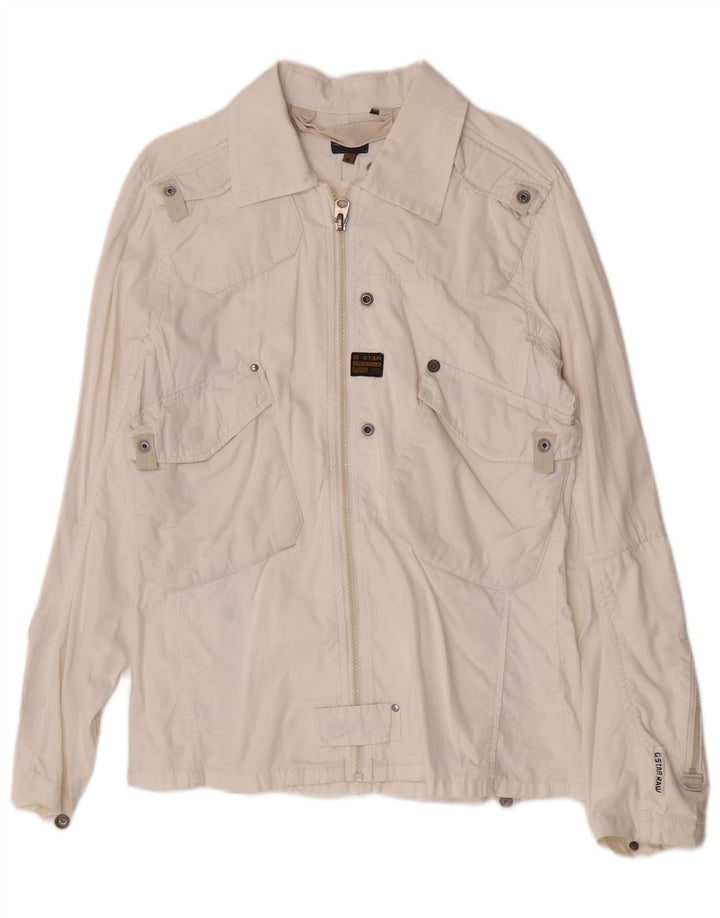 G-Star Womens Military Jacket UK 18 XL White Cotton