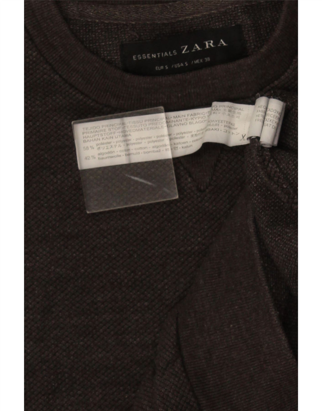 ZARA Mens Sweatshirt Jumper Small Grey Cotton