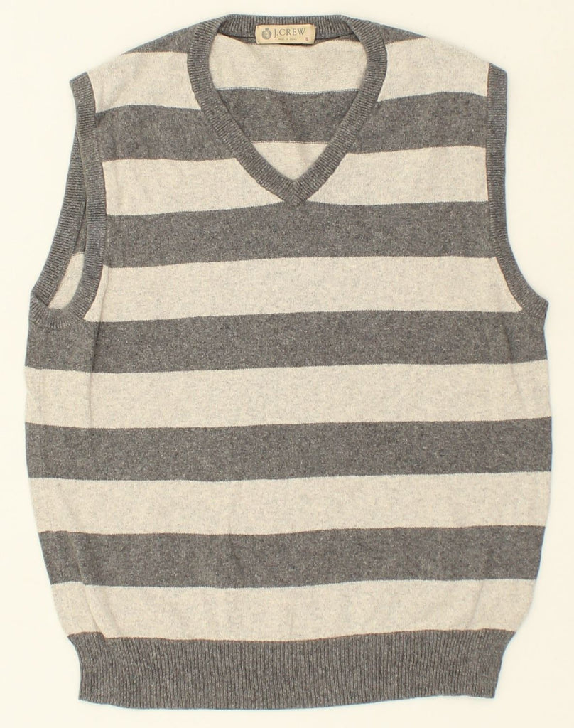 J. CREW Mens Vest Tank Top Small Grey Striped Cotton | Vintage J. Crew | Thrift | Second-Hand J. Crew | Used Clothing | Messina Hembry 