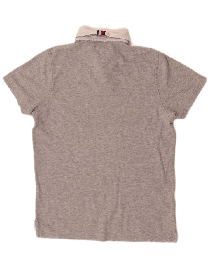 Tommy Hilfiger Mens Slim Fit Polo Shirt Small Grey Striped