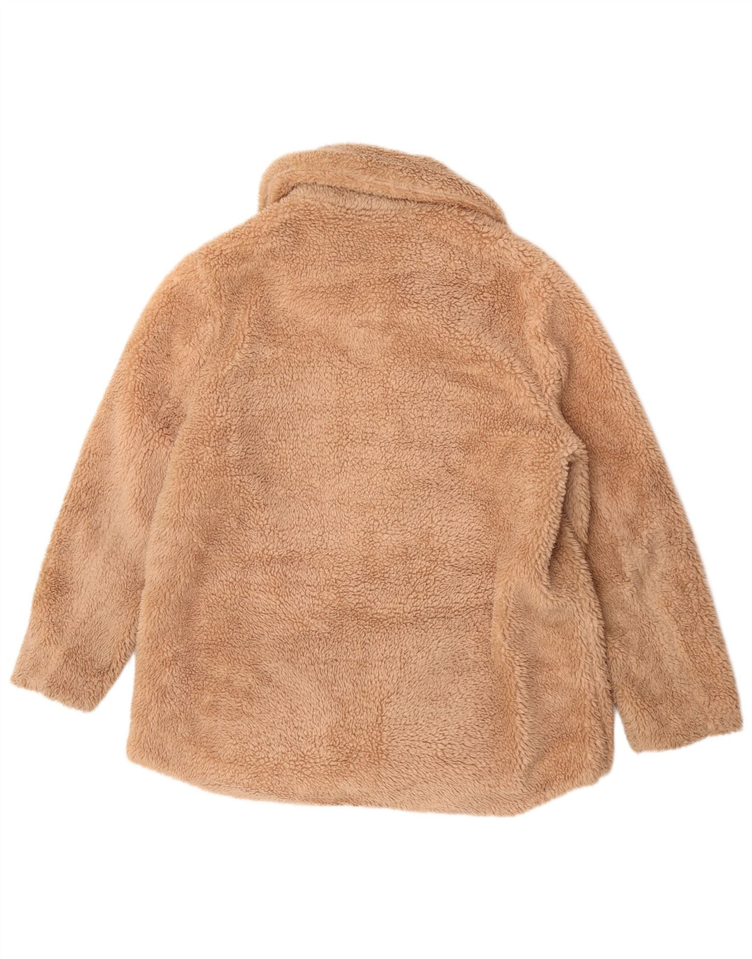 Marks & Spencer Womens Teddy Bear Fleece Jacket UK 14 Large Beige Polyester