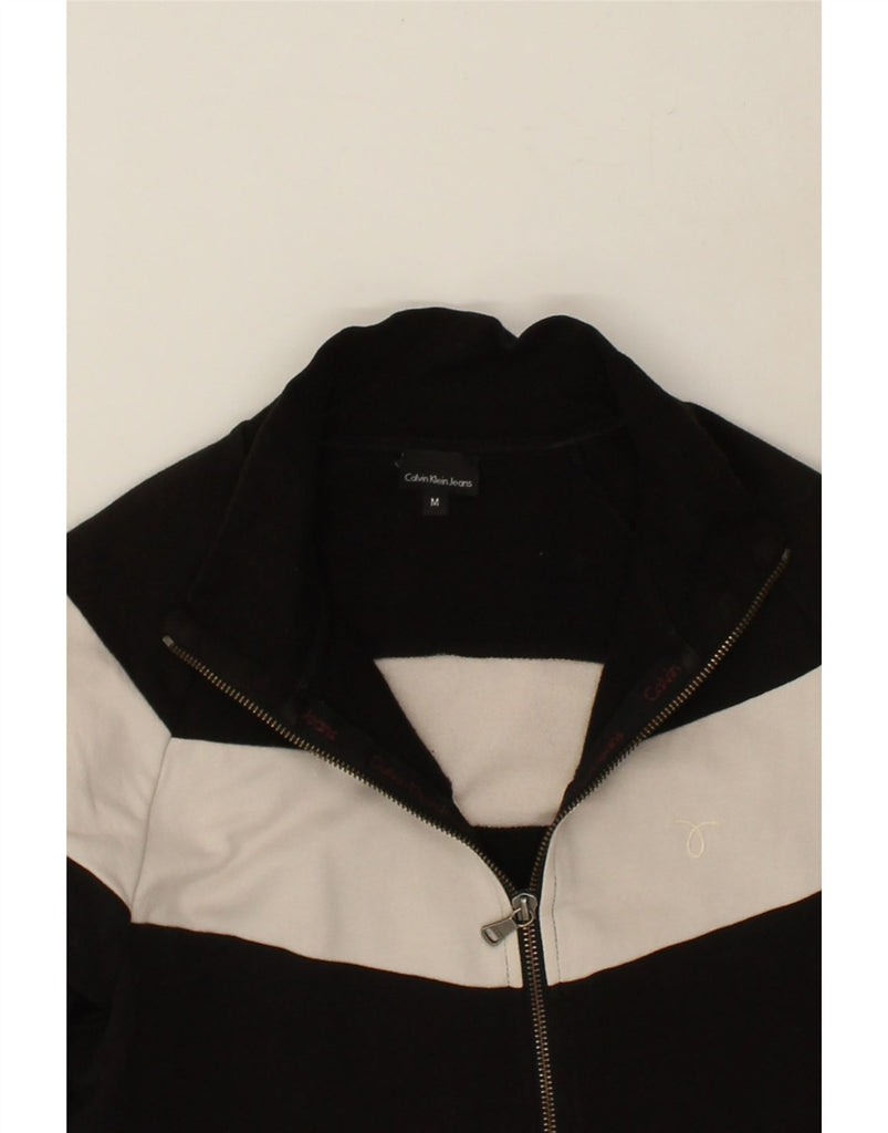 CALVIN KLEIN Mens Tracksuit Top Jacket Medium Black Colourblock Cotton | Vintage Calvin Klein | Thrift | Second-Hand Calvin Klein | Used Clothing | Messina Hembry 