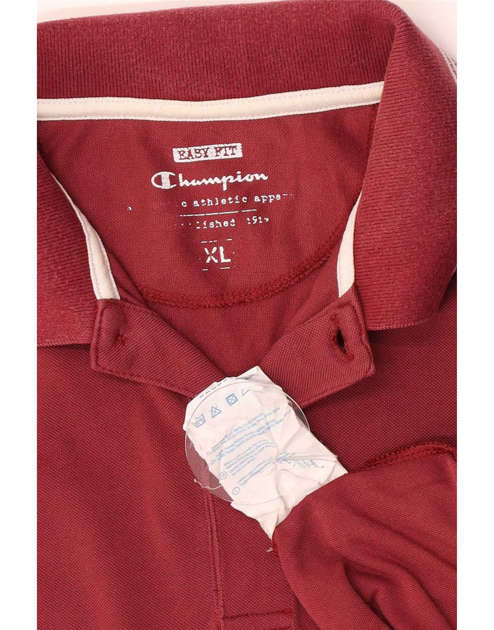 Champion Mens Easy Fit Polo Shirt XL Red Cotton
