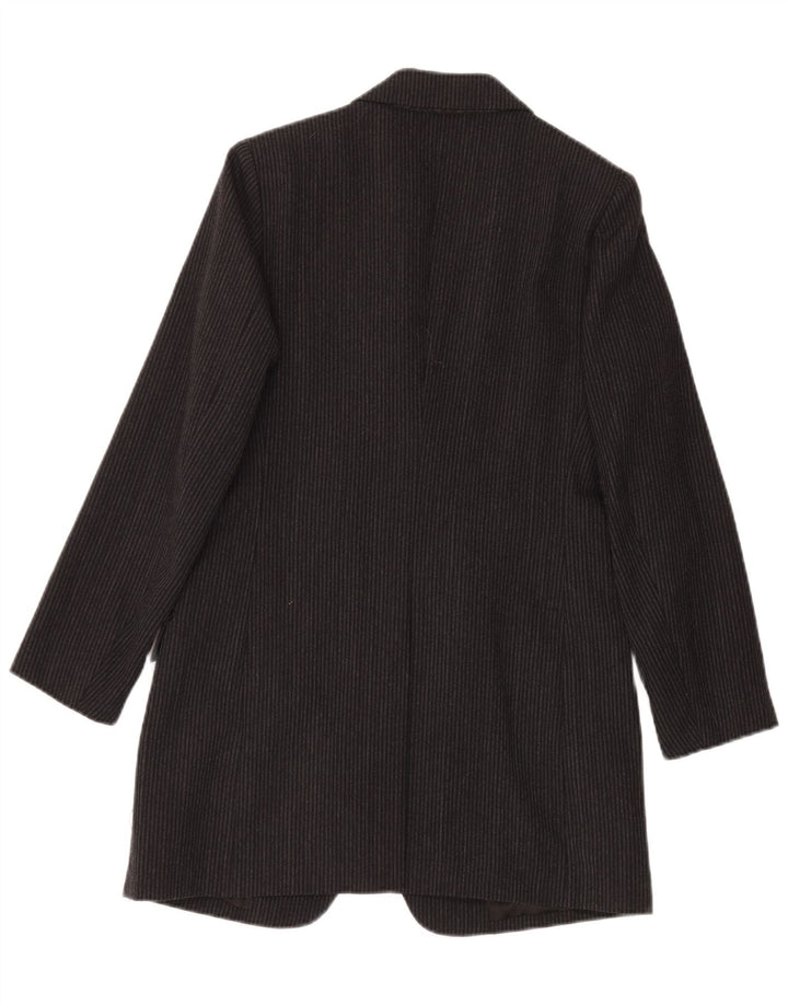 Alberto Biani Womens Blazer Jacket IT 42 Medium Grey Striped Classic