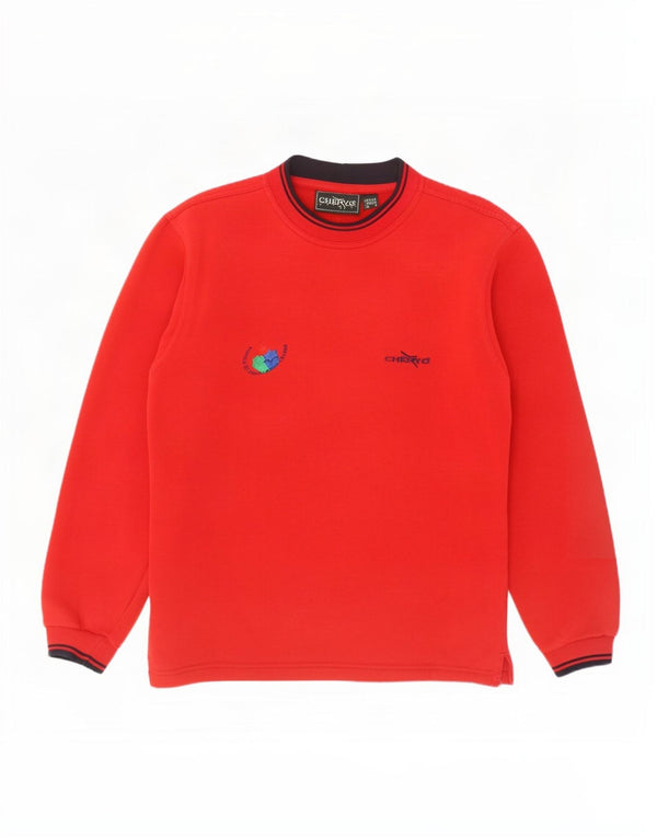 Chervo Mens Loose Fit Sweatshirt Jumper UK 32 2XS Red