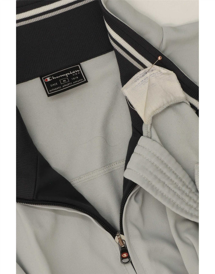 Champion Mens Tracksuit Top Jacket Medium Grey Polyester