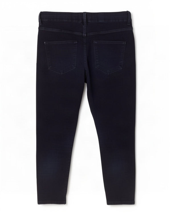 Marks & Spencer Womens Cropped Jeans UK 12 Medium W30 L22 Navy Blue Cotton