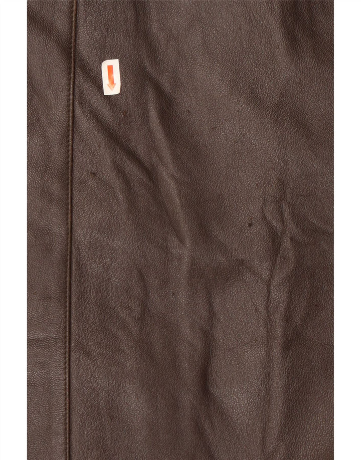 Belfe & Belfe Mens Leather Jacket UK 38 Medium Brown Leather