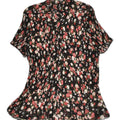 VINTAGE Womens Short Sleeve Shirt Blouse UK 14 Large Black Floral | Vintage Vintage | Thrift | Second-Hand Vintage | Used Clothing | Messina Hembry 
