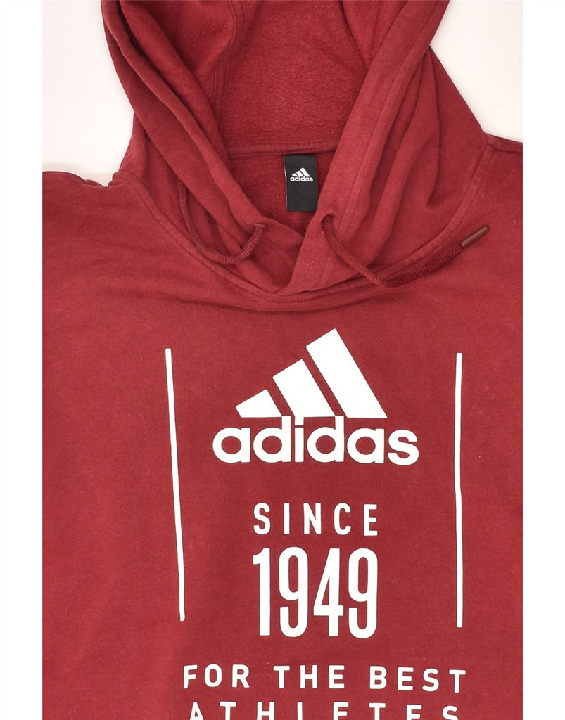 ADIDAS Mens Graphic Hoodie Jumper XL Red Cotton | Vintage Adidas | Thrift | Second-Hand Adidas | Used Clothing | Messina Hembry 