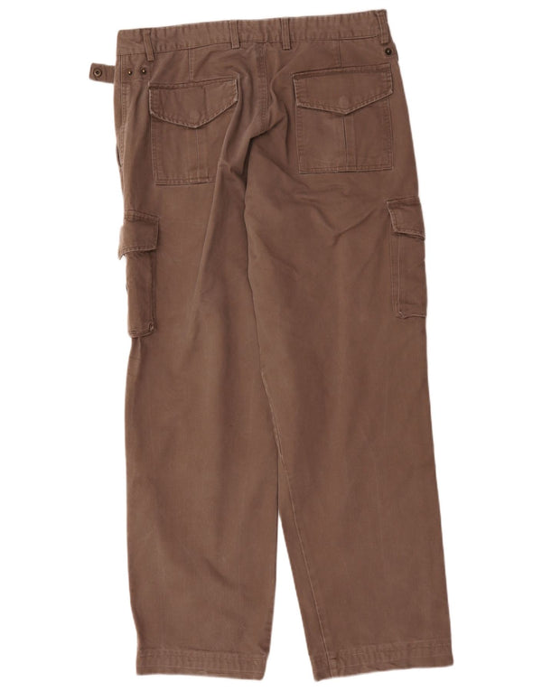 Vintage Mens Straight Cargo Trousers IT 52 XL W36 L32 Beige