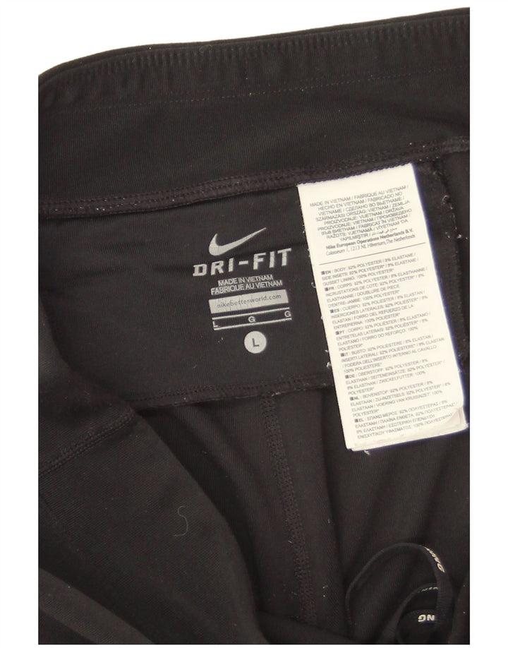 Nike Womens Dri Fit Leggings UK 16 Large  Black Polyester