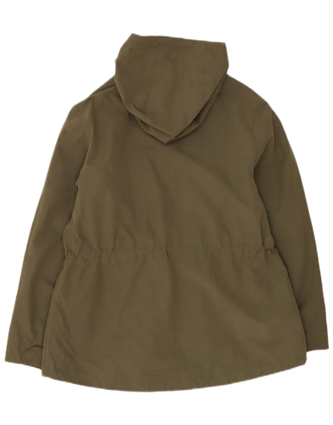 Marks & Spencer Womens Hooded Rain Jacket UK 14 Large Khaki Polyester