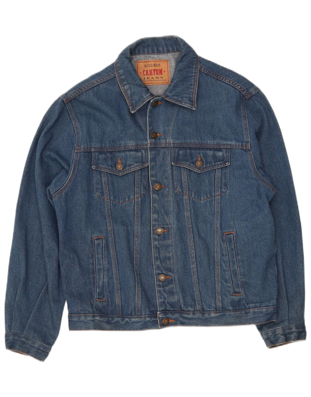 CANYON Mens Denim Jacket UK 40 Large Blue Cotton