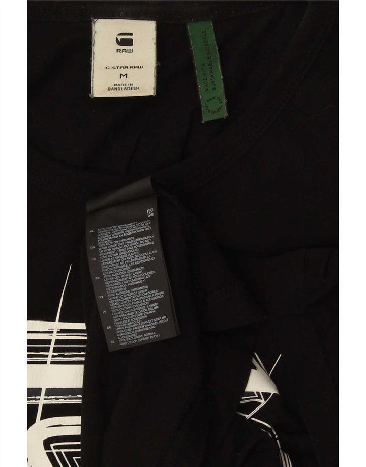 G-Star Mens Graphic T-Shirt Top Medium Black Cotton