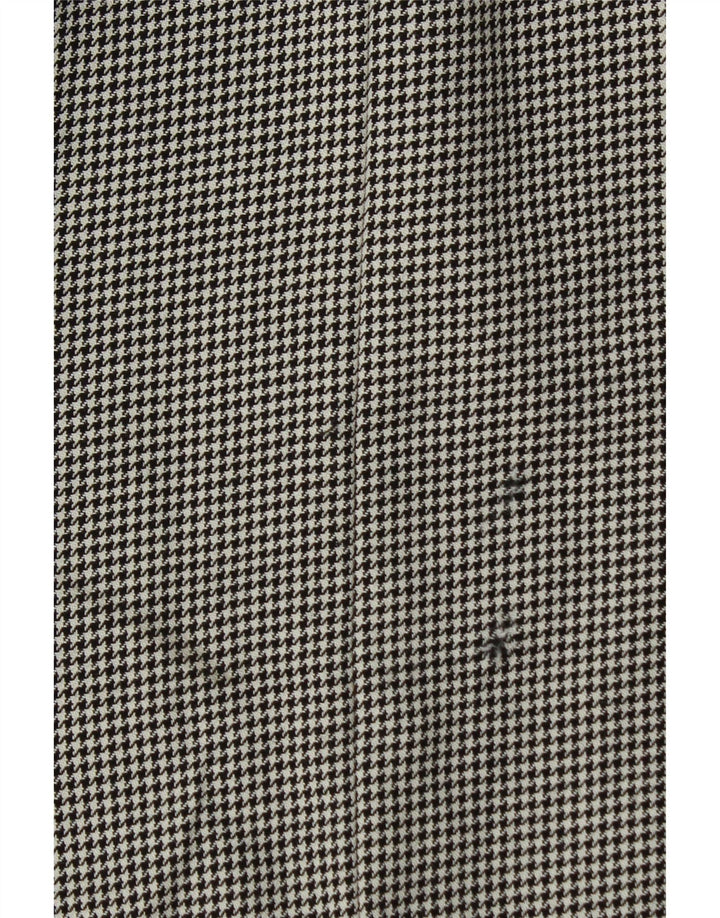 VINTAGE Mens 2 Button Blazer Jacket UK 42 XL Black Houndstooth New Wool