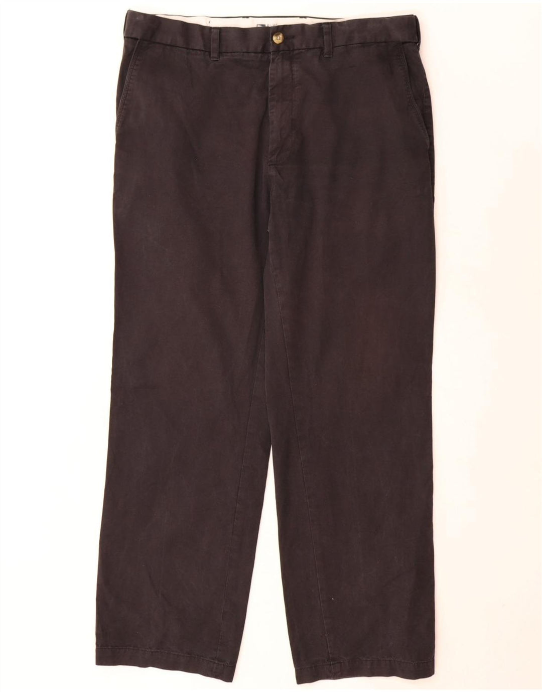 Marks & Spencer Mens Blue Harbour Straight Chino Trousers W36 L31 Black