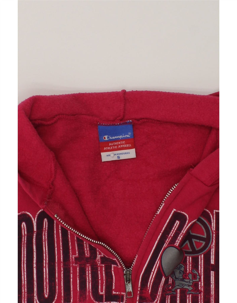 CHAMPION Girls Graphic Zip Hoodie Sweater 7-8 Years Small Red Cotton | Vintage Champion | Thrift | Second-Hand Champion | Used Clothing | Messina Hembry 