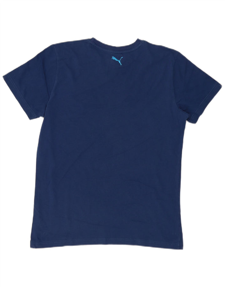 Puma Mens Graphic T-Shirt Top Medium Navy Blue Cotton
