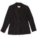 Marks & Spencer Womens 1 Button Blazer Jacket UK 10 Small Black Linen
