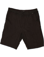 HURLEY Mens Chino Shorts W36 Large Black Pinstripe Polyester