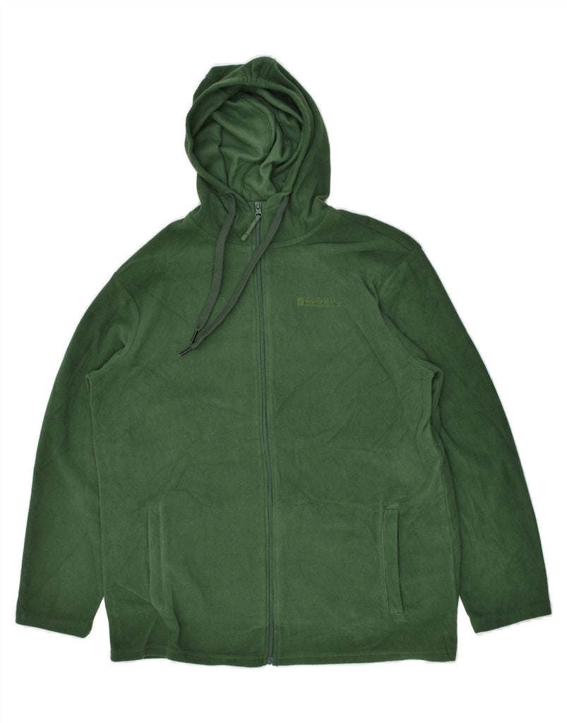 MOUNTAIN WAREHOUSE Mens Hooded Fleece Jacket UK 38 Medium Green Polyester | Vintage Mountain Warehouse | Thrift | Second-Hand Mountain Warehouse | Used Clothing | Messina Hembry 