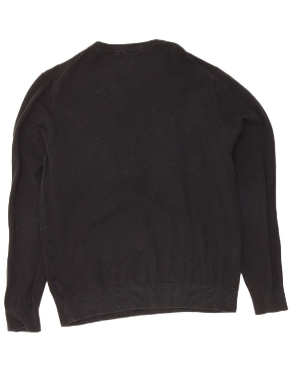 Zara Mens Graphic Crew Neck Jumper Sweater Medium Navy Blue