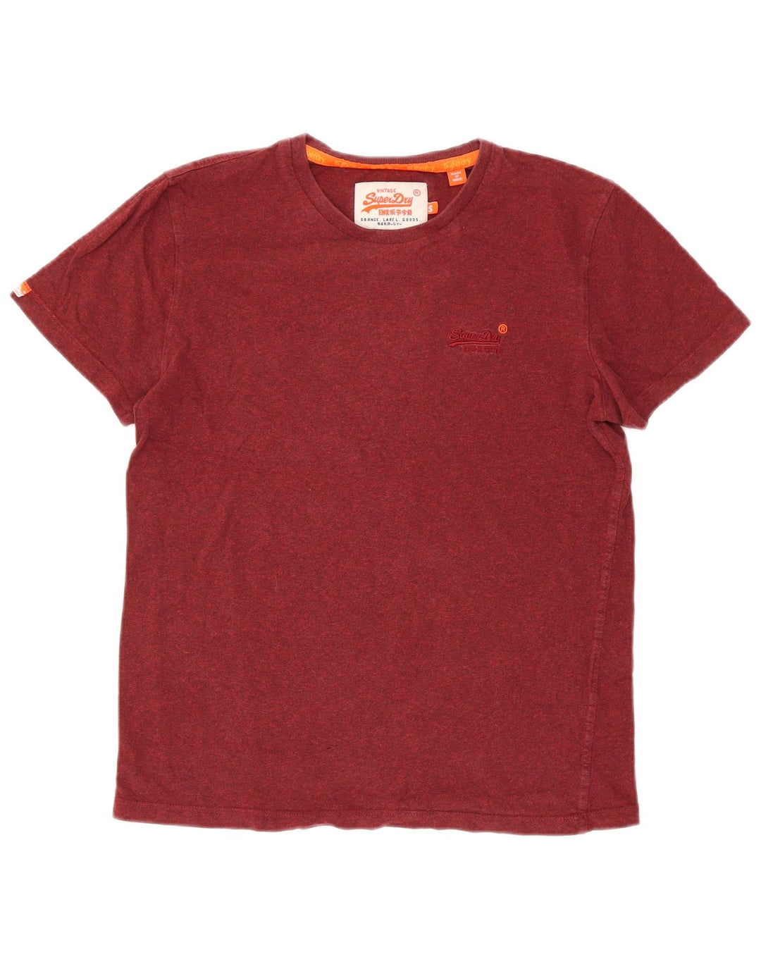 SUPERDRY Mens T-Shirt Top Small Red Flecked Cotton