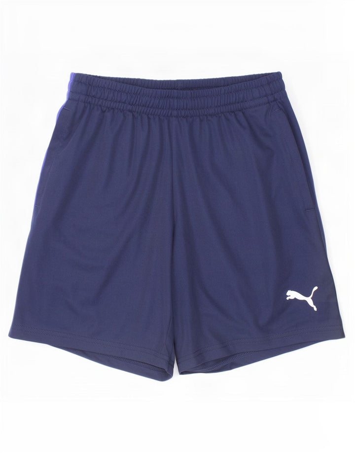Puma Boys Sport Shorts 11-12 Years Navy Blue Colourblock Polyester
