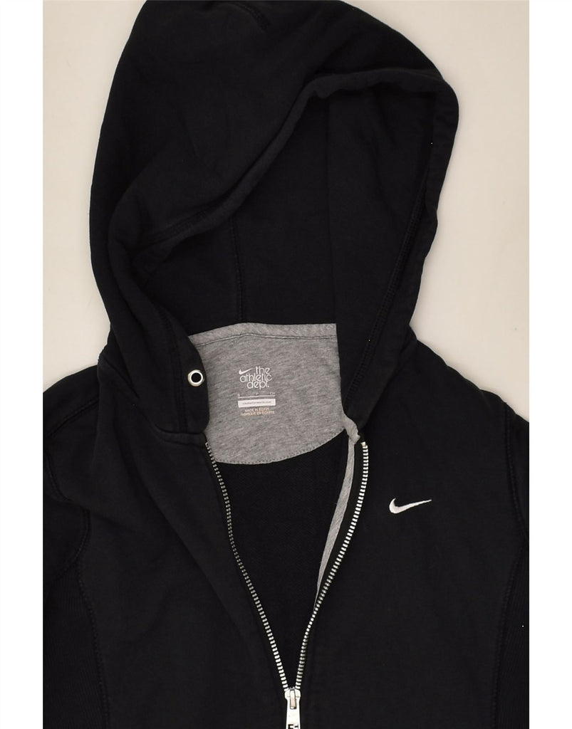 NIKE Womens Zip Hoodie Sweater UK 10 Small Black Cotton | Vintage Nike | Thrift | Second-Hand Nike | Used Clothing | Messina Hembry 