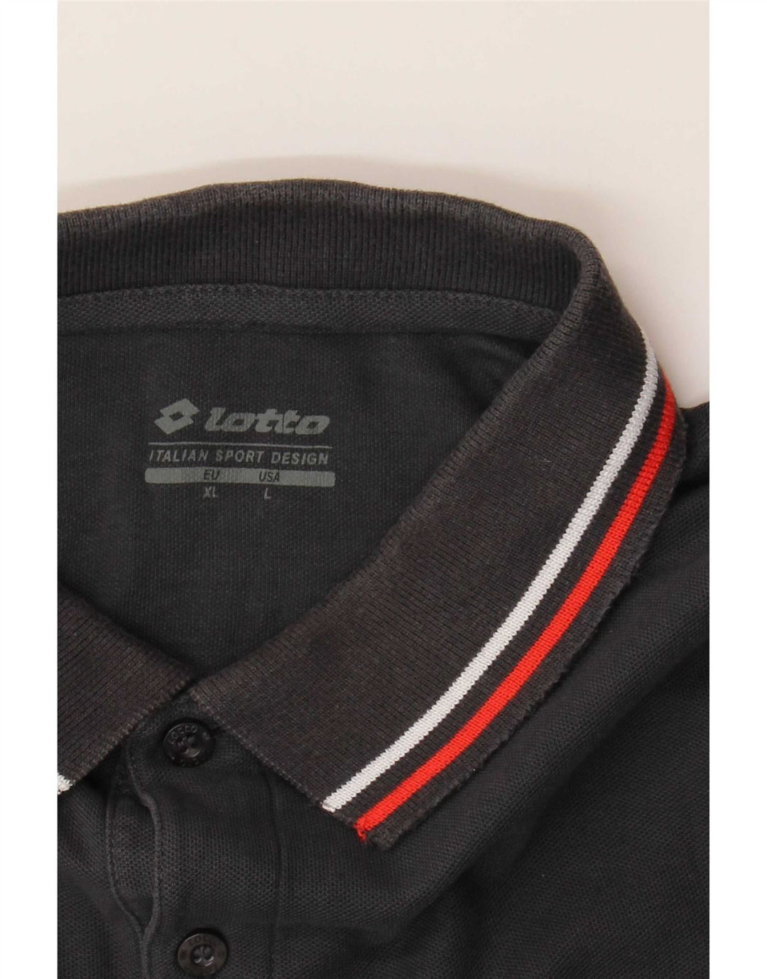 Lotto Mens Polo Shirt XL Black Striped