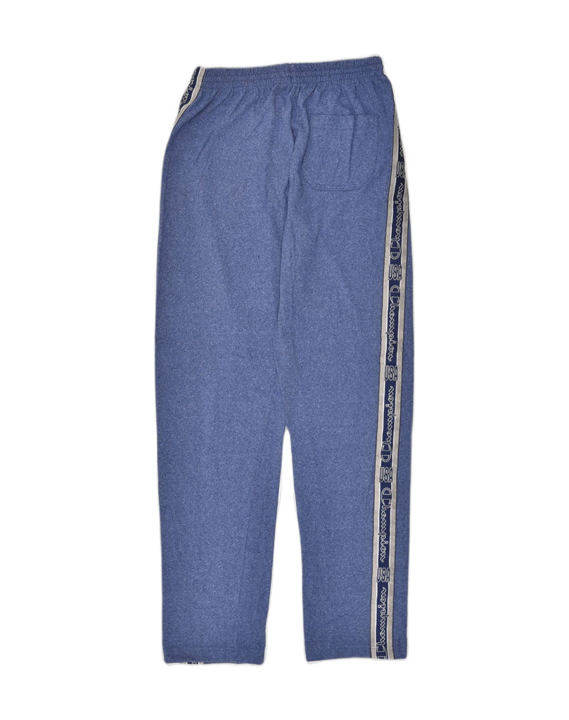 CHAMPION Mens Graphic Tracksuit Trousers XL Blue Cotton | Vintage Champion | Thrift | Second-Hand Champion | Used Clothing | Messina Hembry 