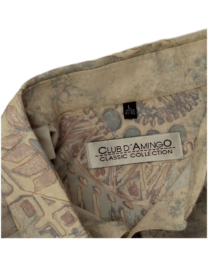 Club D'Amingo Mens Abstract Pattern Shirt Size 41/42 Large Multicoloured