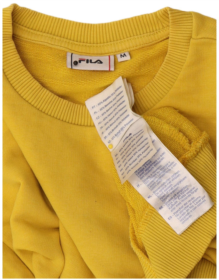 Fila Mens Sweatshirt Jumper Medium Yellow Cotton