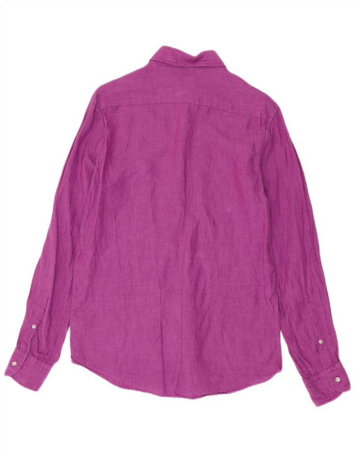 Massimo Dutti Mens Shirt Medium Purple Linen