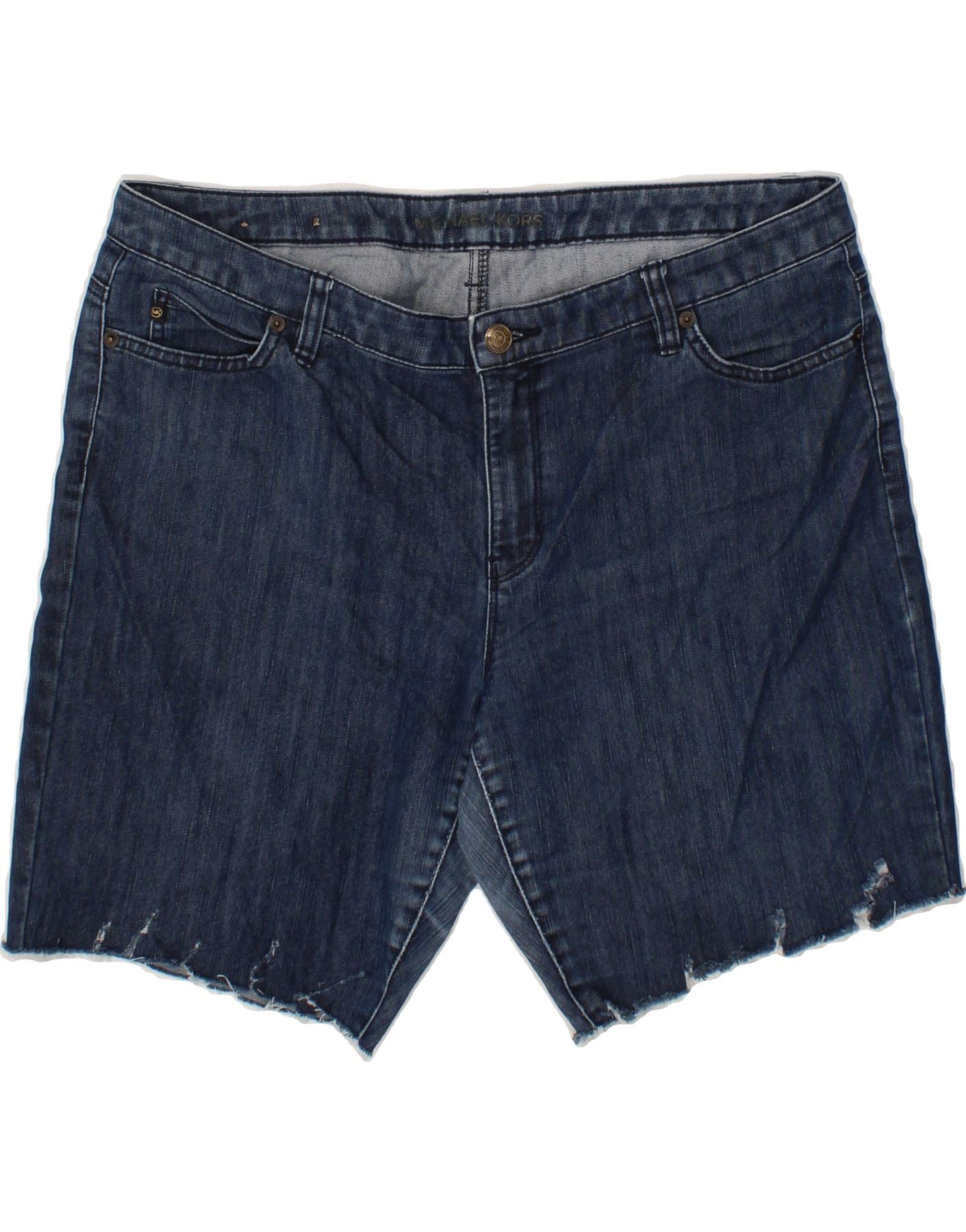 MICHAEL KORS Womens Denim Shorts US 14 XL W36 Navy Blue Cotton