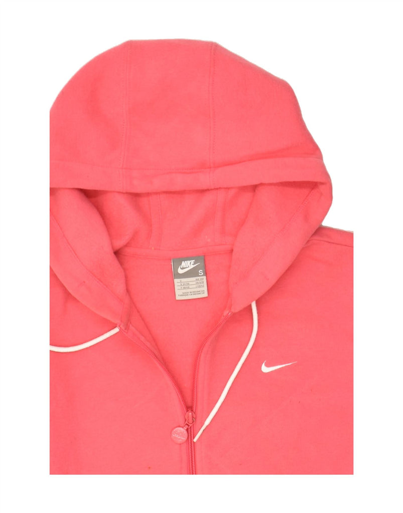 NIKE Womens Zip Hoodie Sweater UK 8/10 Small Pink Cotton Vintage Nike and Second-Hand Nike from Messina Hembry 