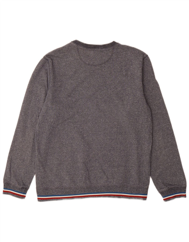 ADIDAS Mens Sweatshirt Jumper Medium Navy Blue Flecked Cotton
