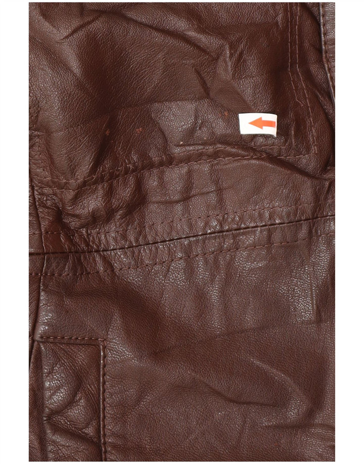 Vintage Mens Leather Jacket IT 52 XL Brown
