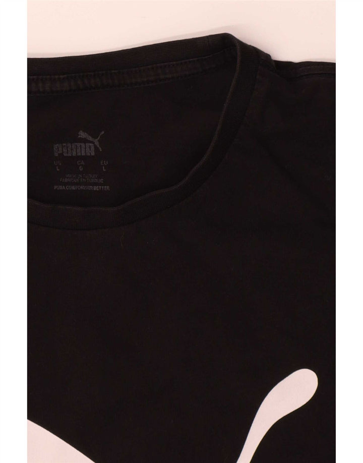Puma Mens Graphic T-Shirt Top Large Black Cotton